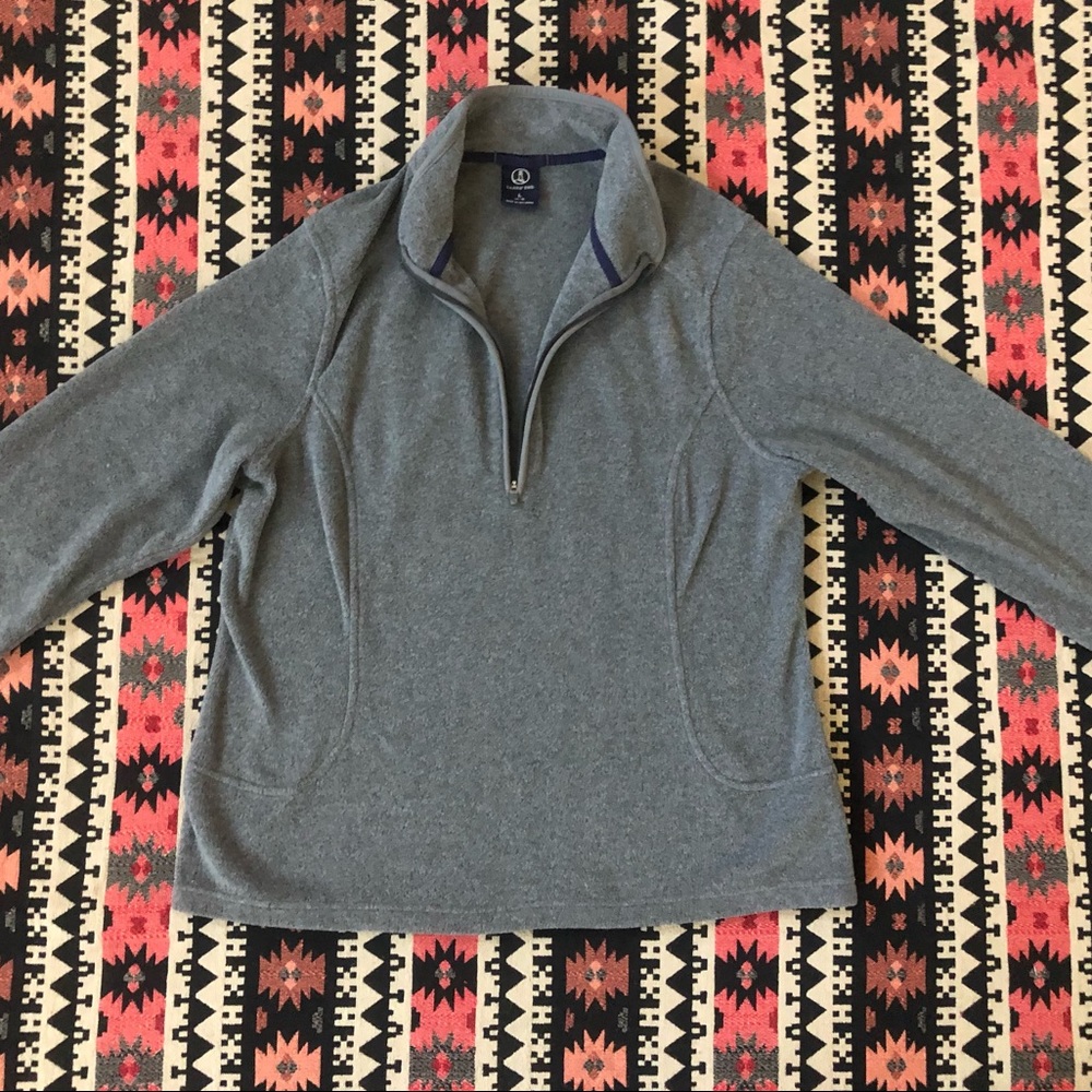 Lands End Gray Fleece Pullover